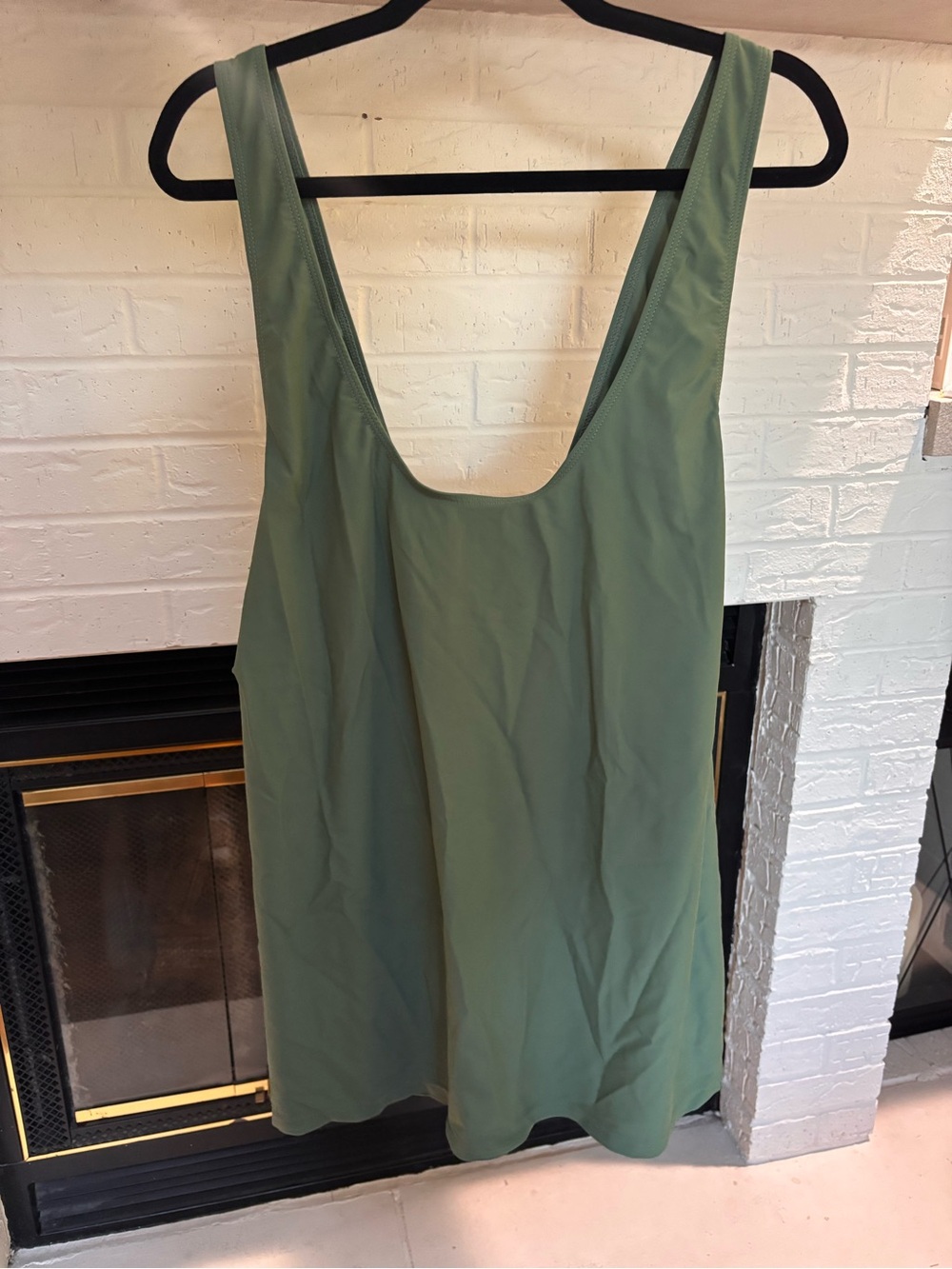 Scoop-Back Olive Green Swim Tankini - Holipick